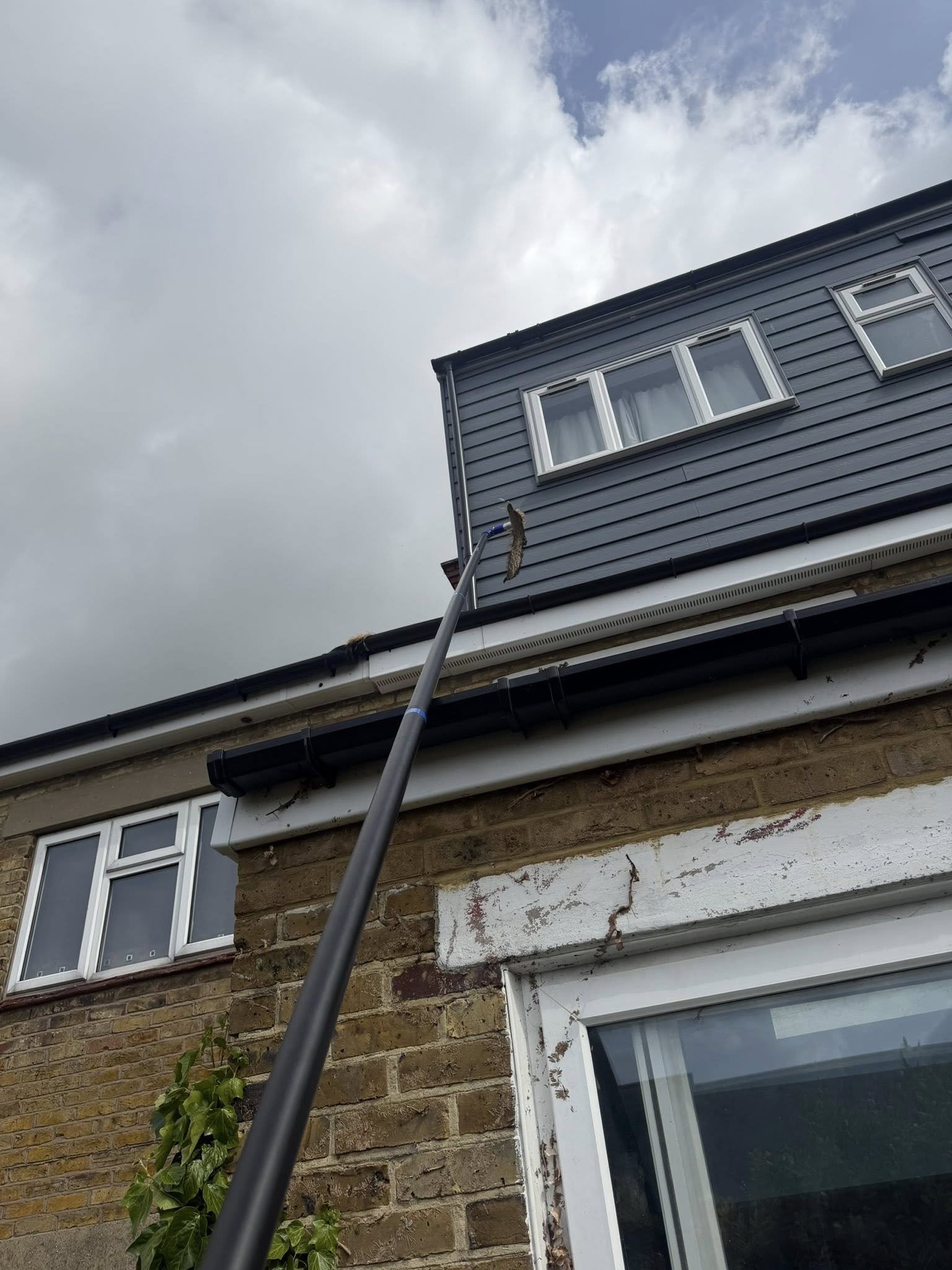 Exterior cleaning team at work